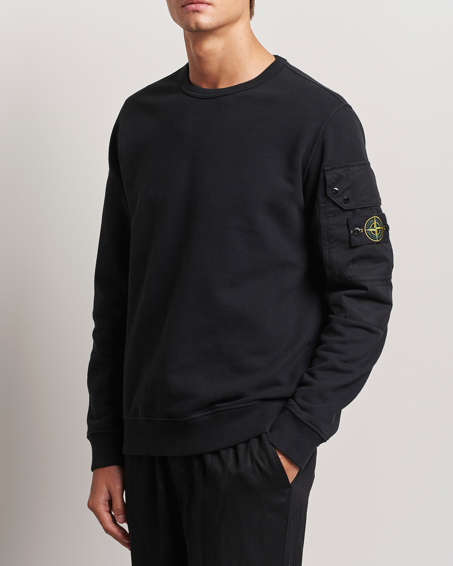 Herre | Trøjer | Stone Island | Brushed Cotton Fleece Sweatshirt Black