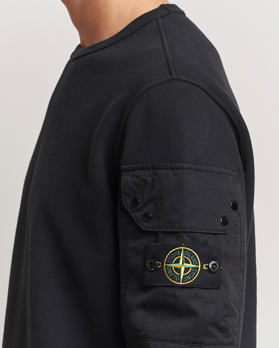Herre | Trøjer | Stone Island | Brushed Cotton Fleece Sweatshirt Black
