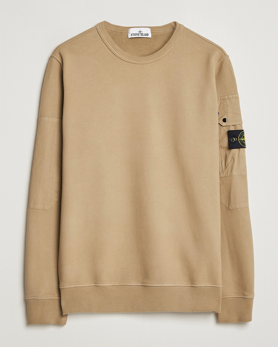 Herre | Trøjer | Stone Island | Brushed Cotton Fleece Sweatshirt Biscuit