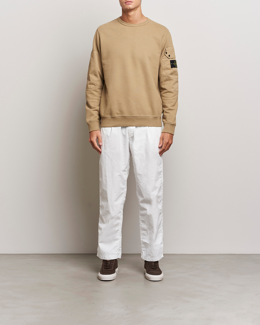 Herre | Trøjer | Stone Island | Brushed Cotton Fleece Sweatshirt Biscuit