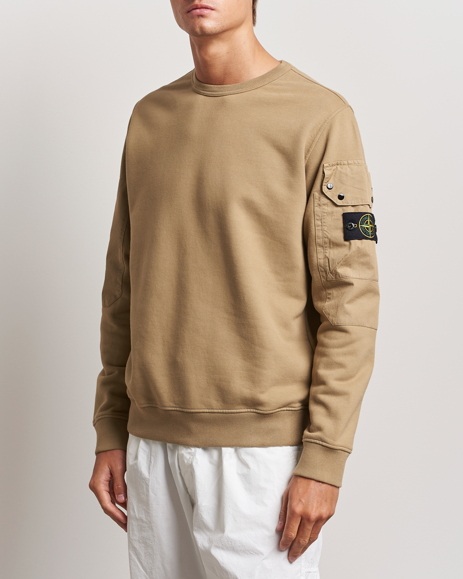 Herre | Trøjer | Stone Island | Brushed Cotton Fleece Sweatshirt Biscuit