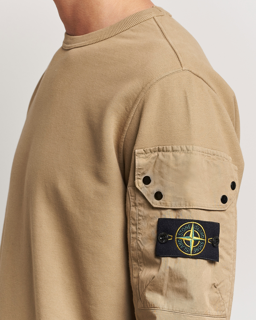 Herre | Trøjer | Stone Island | Brushed Cotton Fleece Sweatshirt Biscuit