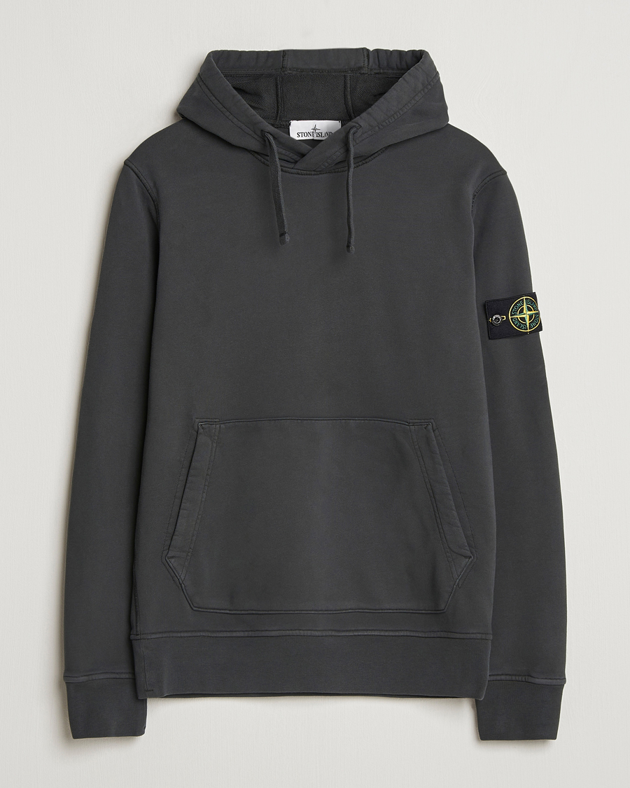 Herre | Trøjer | Stone Island | Garment Dyed Fleece Hood Lead Grey