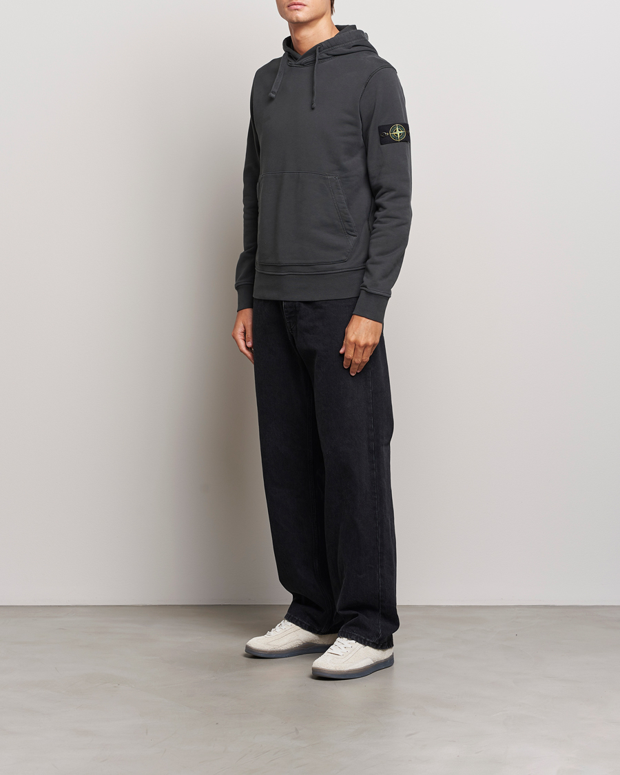 Herre | Trøjer | Stone Island | Garment Dyed Fleece Hood Lead Grey