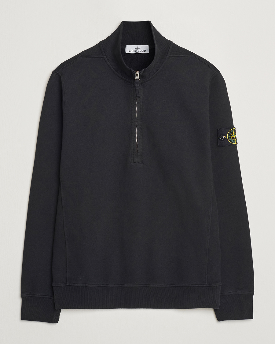 Herre | Trøjer | Stone Island | Garment Dyed Fleece Half Zip Black