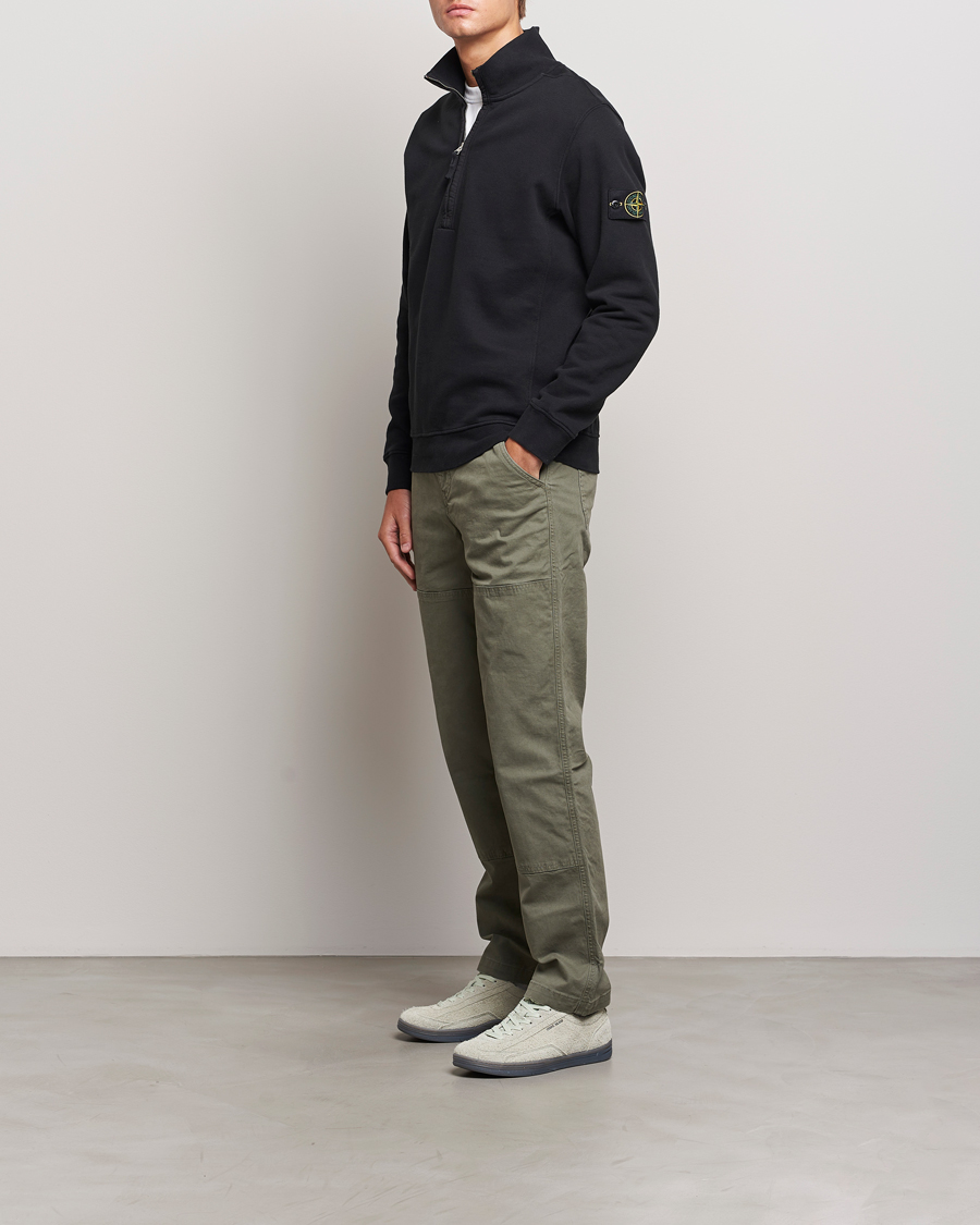 Herre | Trøjer | Stone Island | Garment Dyed Fleece Half Zip Black