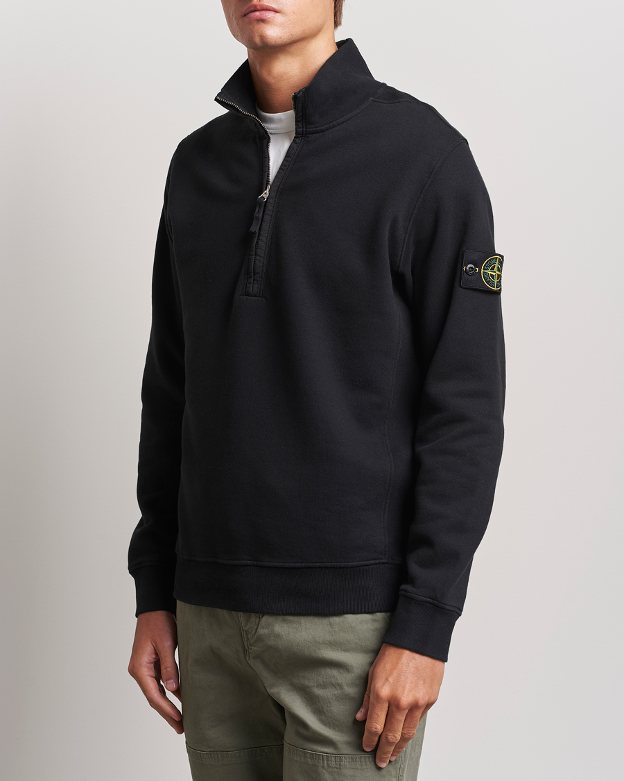 Herre | Trøjer | Stone Island | Garment Dyed Fleece Half Zip Black