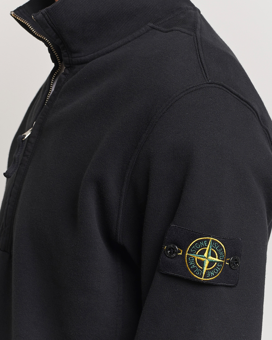 Herre | Trøjer | Stone Island | Garment Dyed Fleece Half Zip Black