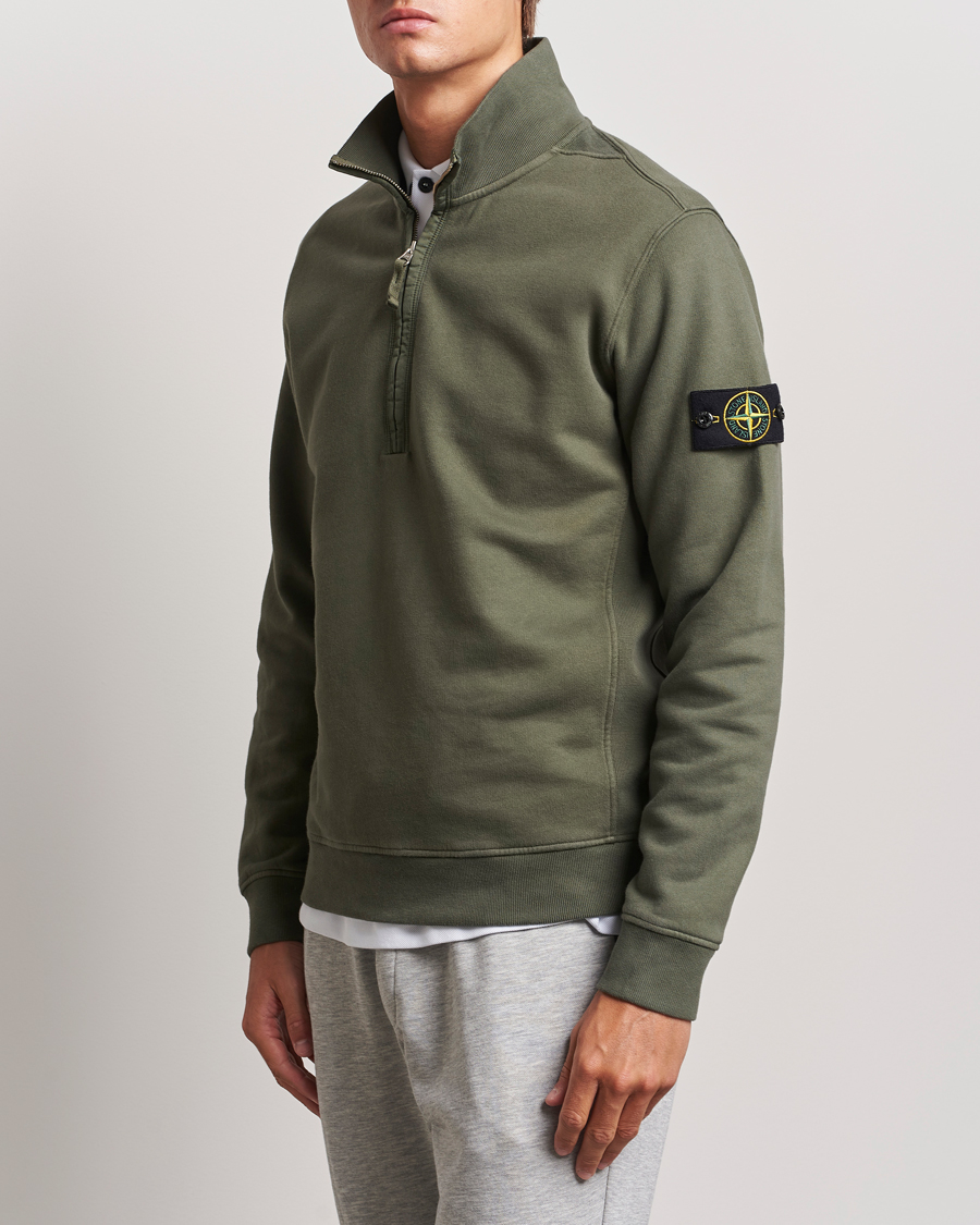 Herre | Trøjer | Stone Island | Garment Dyed Fleece Half Zip Musk