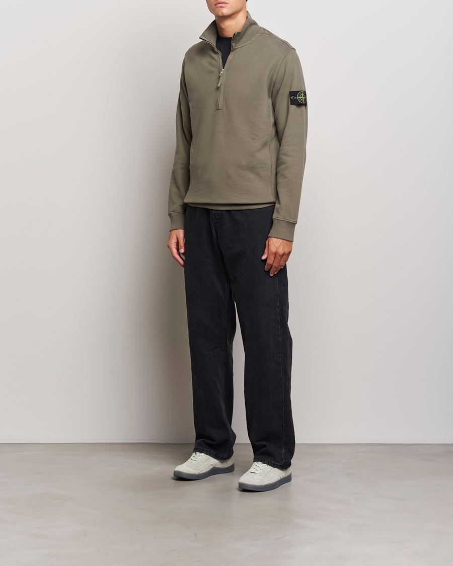 Herre | Trøjer | Stone Island | Garment Dyed Fleece Half Zip Walnut
