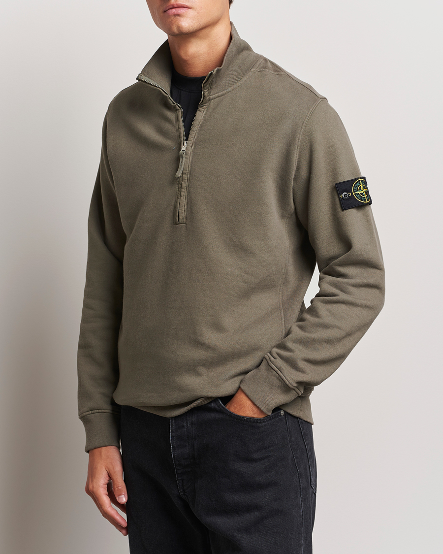 Herre | Trøjer | Stone Island | Garment Dyed Fleece Half Zip Walnut