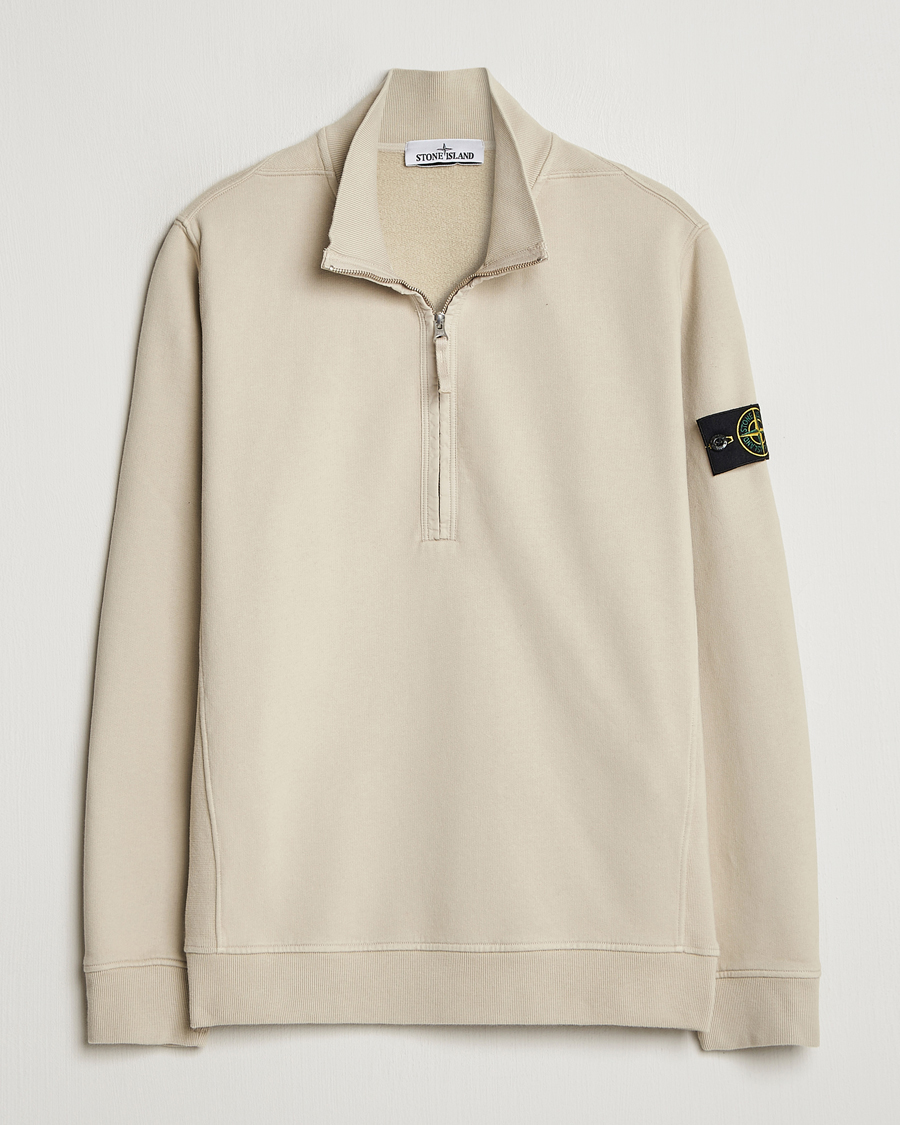 Herre | Trøjer | Stone Island | Garment Dyed Fleece Half Zip Plaster