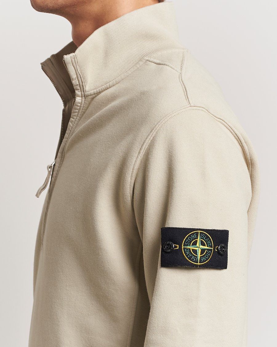 Herre | Trøjer | Stone Island | Garment Dyed Fleece Half Zip Plaster