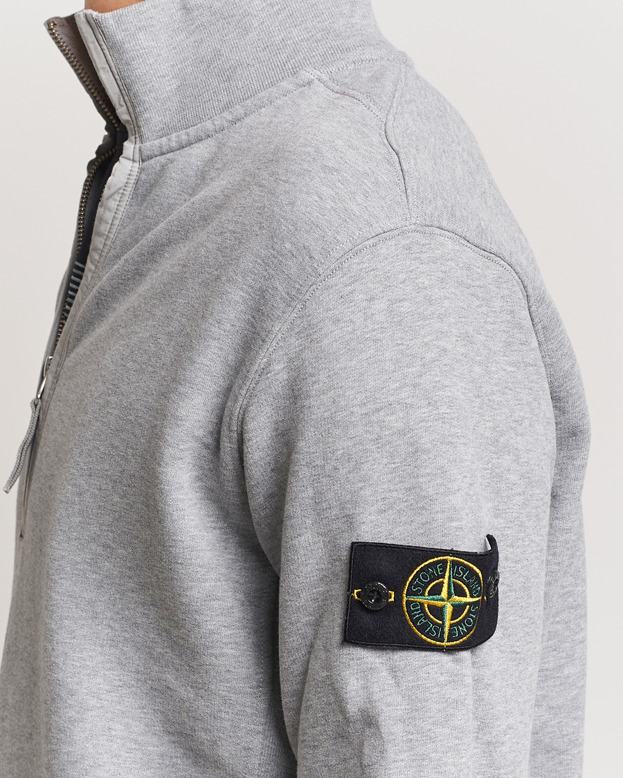 Herre | Trøjer | Stone Island | Garment Dyed Fleece Half Zip Melange Grey