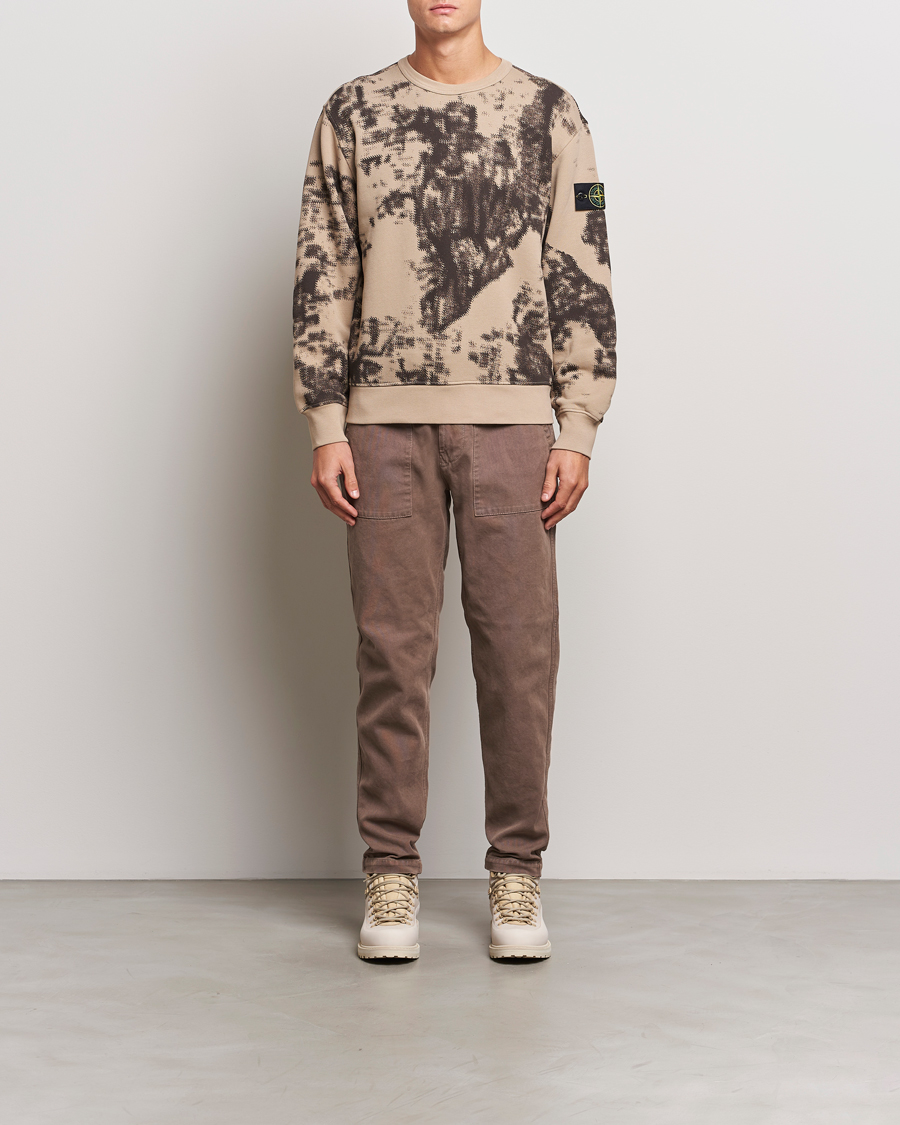 Herre | Trøjer | Stone Island | Garment Dyed Fleece Camo Sweatshirt Dove Grey