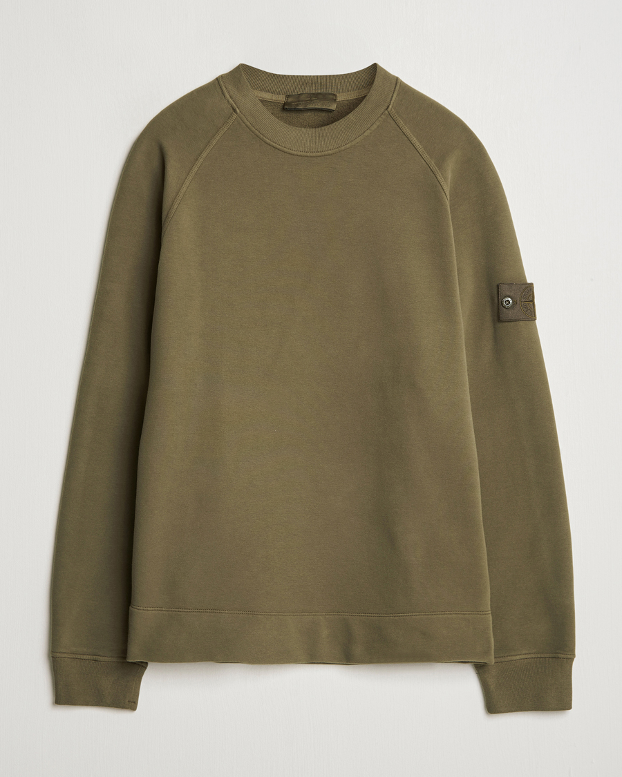 Herre | Trøjer | Stone Island | Ghost Organic Cotton Fleece Sweatshirt Military Green