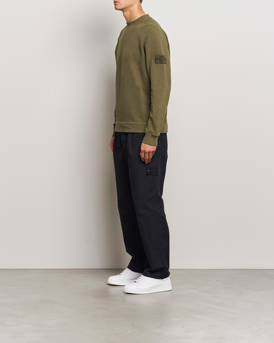 Herre | Trøjer | Stone Island | Ghost Organic Cotton Fleece Sweatshirt Military Green