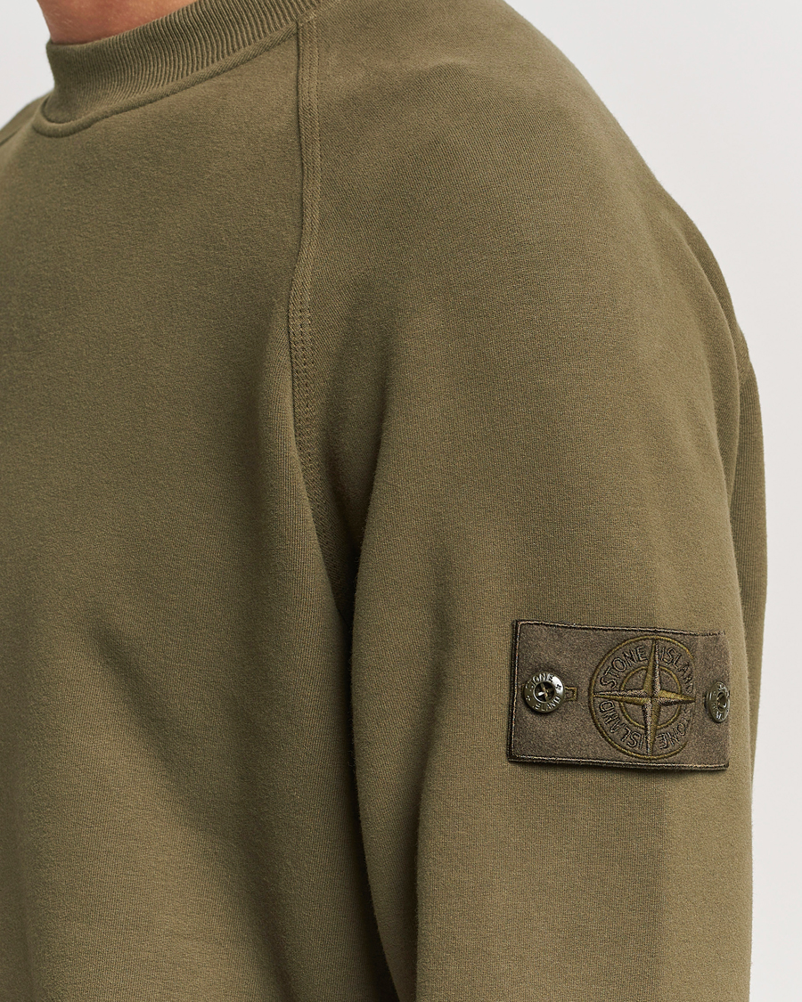 Herre | Trøjer | Stone Island | Ghost Organic Cotton Fleece Sweatshirt Military Green