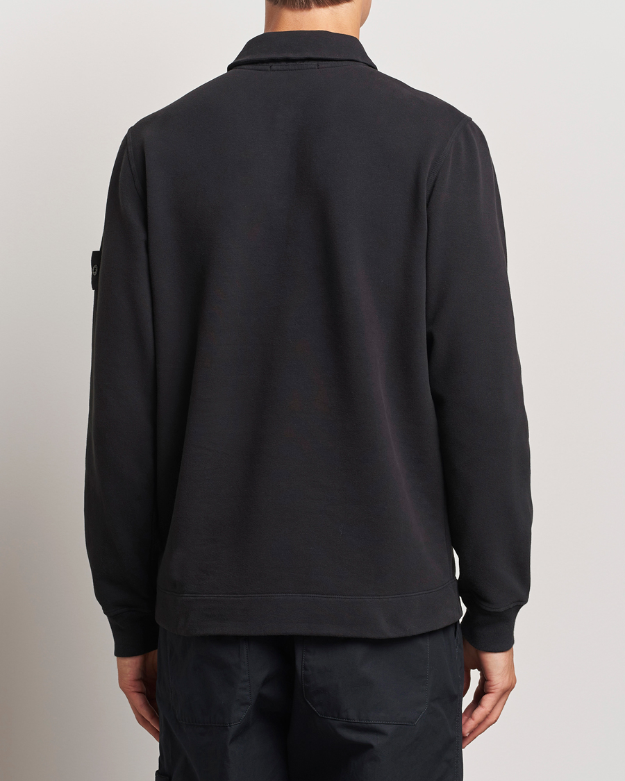 Herre | Trøjer | Stone Island | Ghost Organic Cotton Fleece Polo Sweatshirt Black