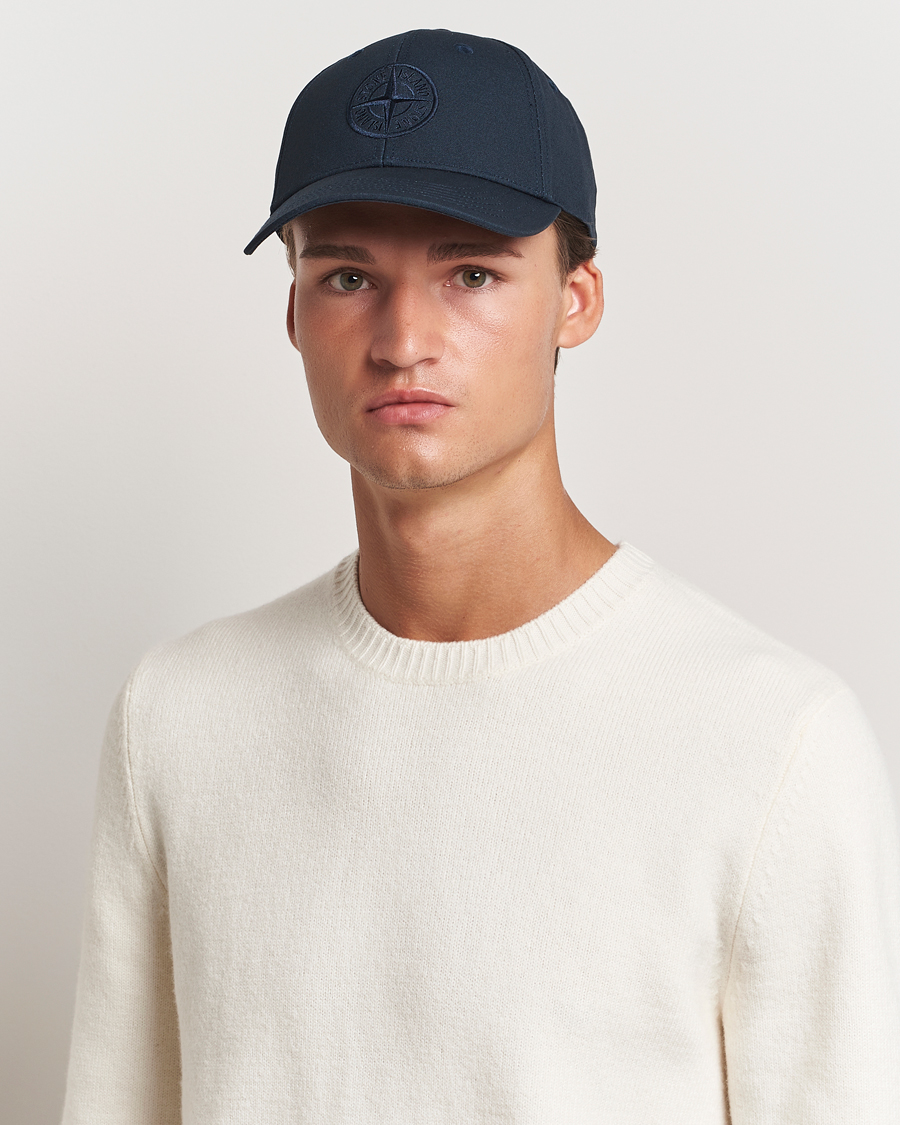 Herre | Stone Island Cotton Rep Logo Cap Navy Blue | Stone Island | Cotton Rep Logo Cap Navy Blue