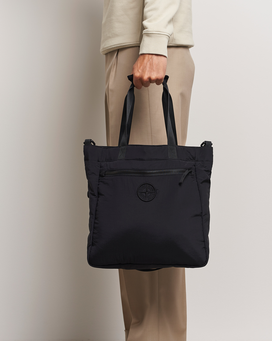 Herre | Stone Island Nylon Metal Totebag Black | Stone Island | Nylon Metal Totebag Black