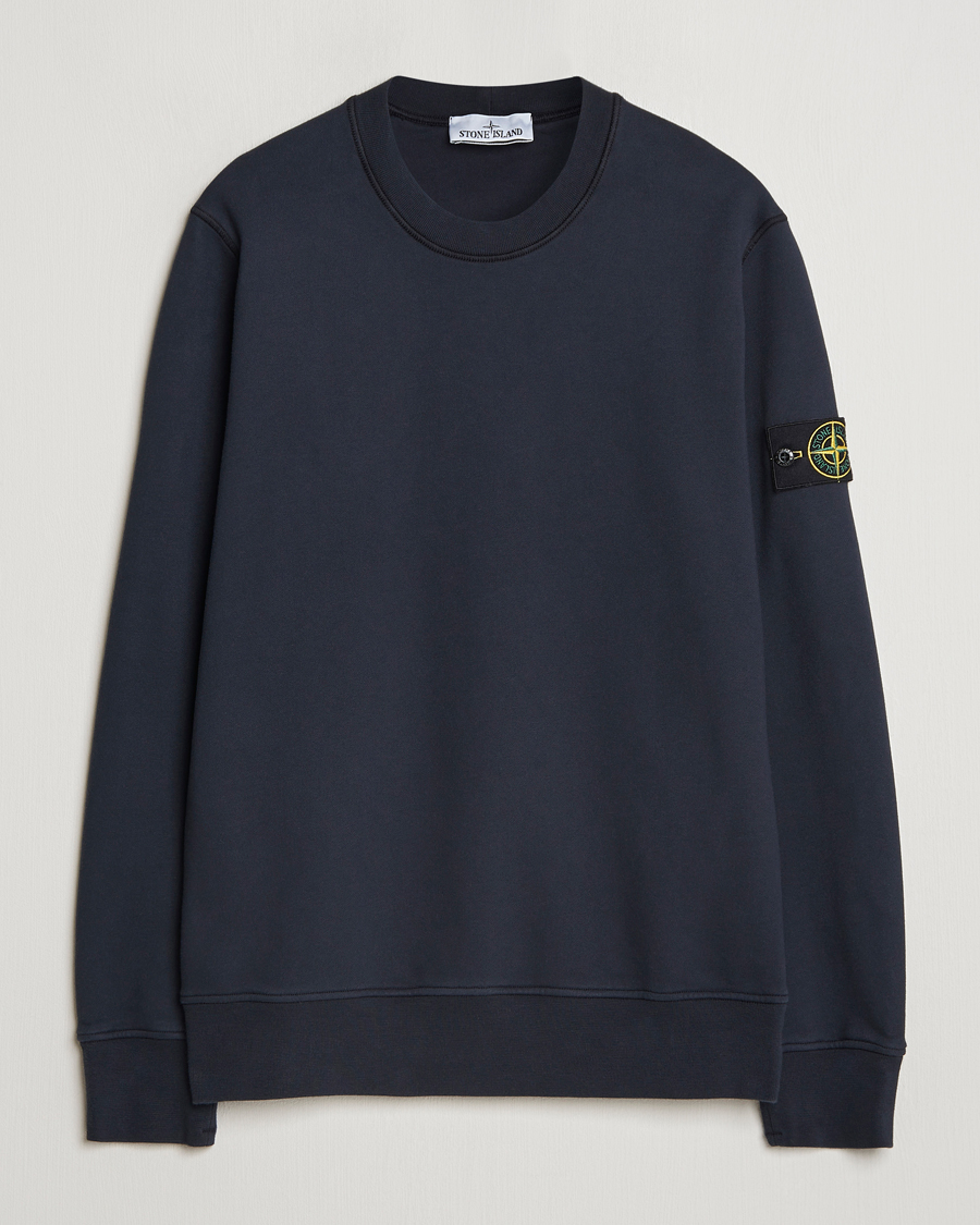 Herre | Trøjer | Stone Island | Garment Dyed Fleece Sweatshirt Navy Blue