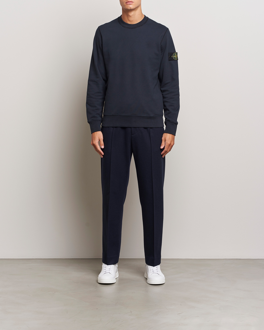 Herre | Trøjer | Stone Island | Garment Dyed Fleece Sweatshirt Navy Blue