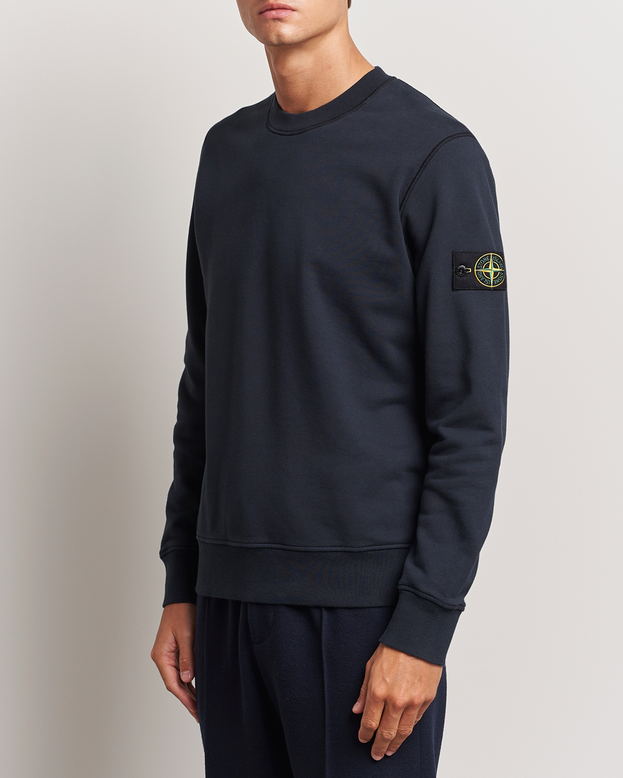 Herre | Trøjer | Stone Island | Garment Dyed Fleece Sweatshirt Navy Blue