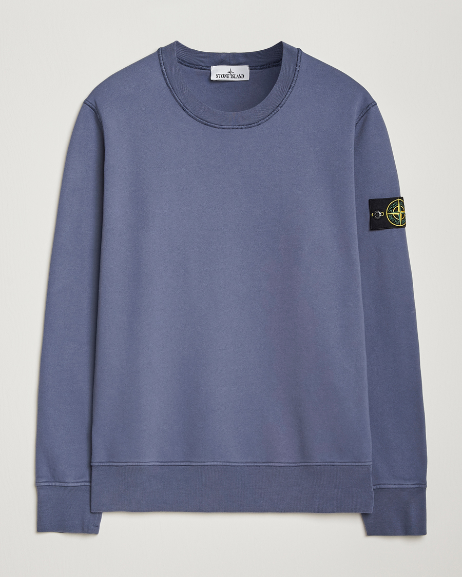 Herre | Trøjer | Stone Island | Garment Dyed Fleece Sweatshirt Mid Blue