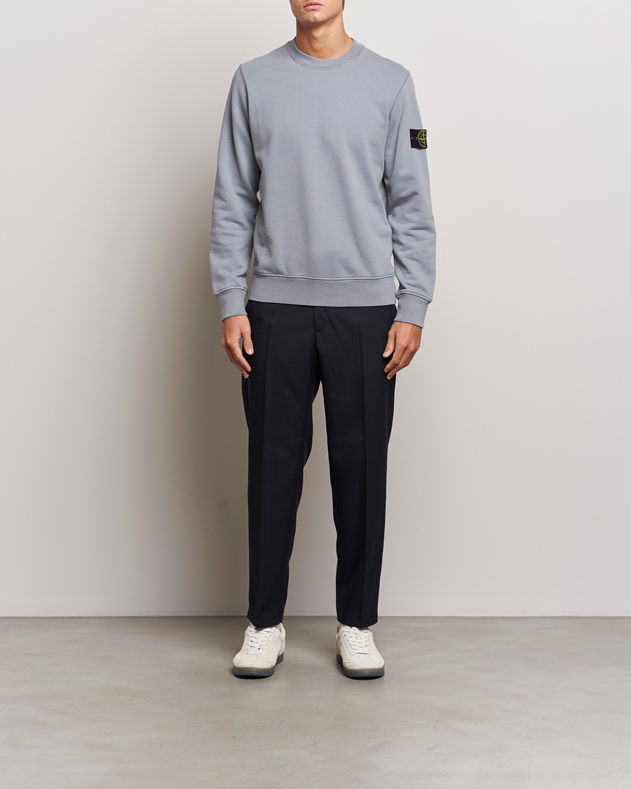 Herre | Trøjer | Stone Island | Garment Dyed Fleece Sweatshirt Grey Green