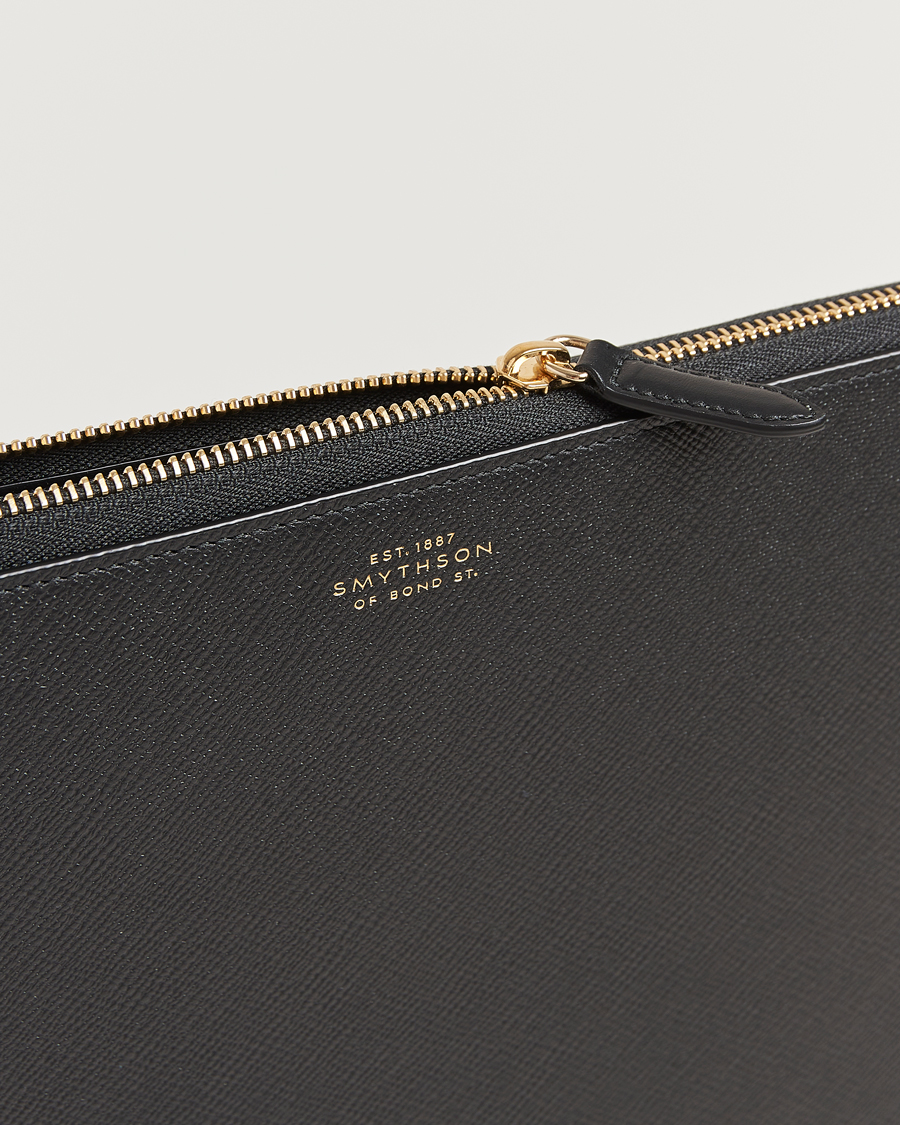 Herre | Tasker | Smythson | Panama Large Laptop Case Black