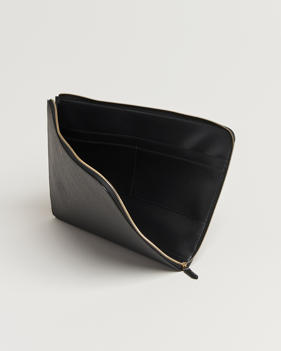 Herre | Tasker | Smythson | Panama Large Laptop Case Black