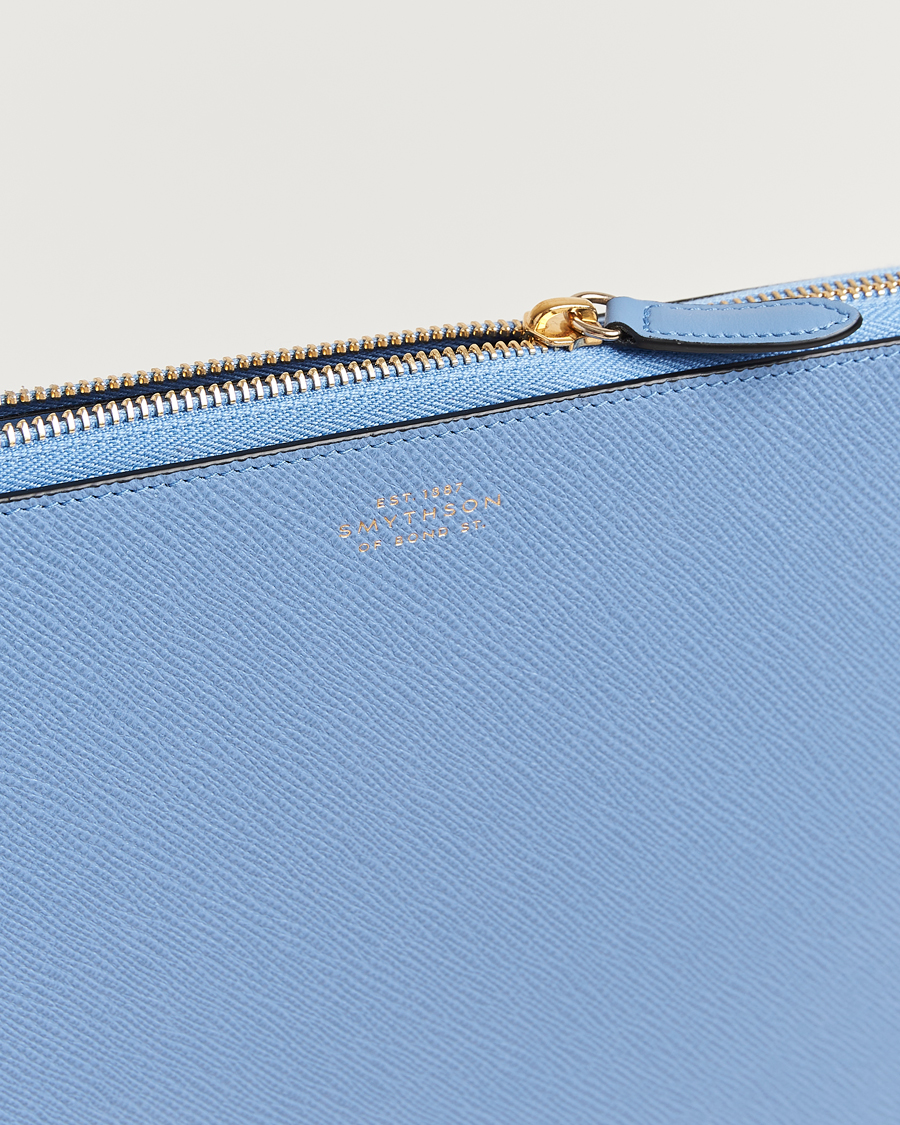 Herre | Tasker | Smythson | Panama Large Laptop Case Nile Blue