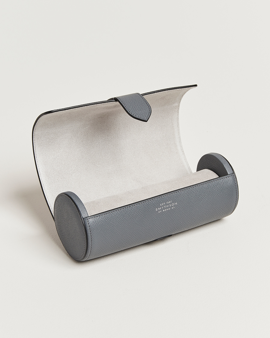 Herre | Smythson Panama Watch Roll Storm Grey | Smythson | Panama Watch Roll Storm Grey