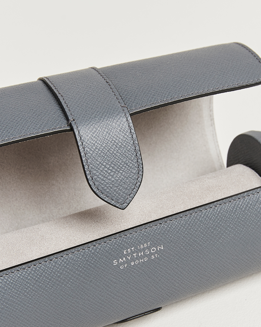 Herre | Smythson Panama Watch Roll Storm Grey | Smythson | Panama Watch Roll Storm Grey