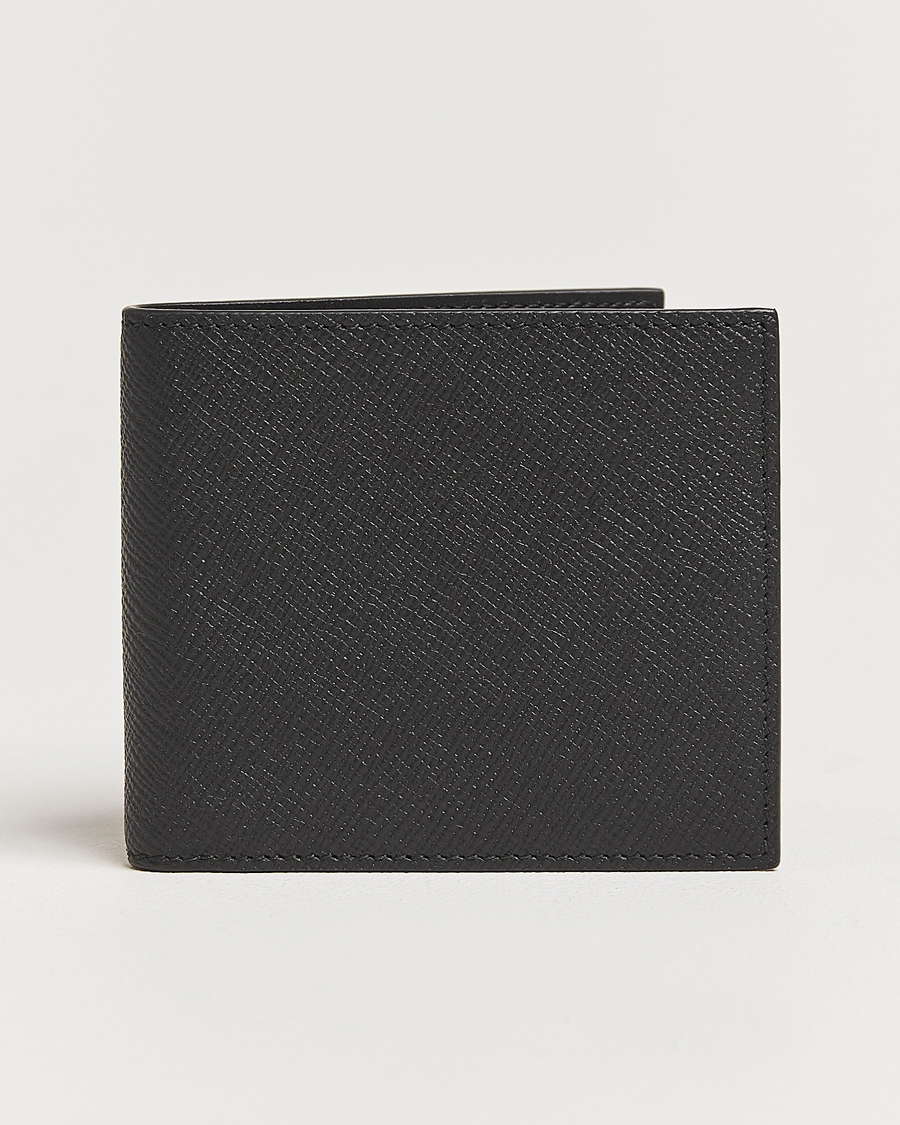 Herre | Punge | Smythson | Panama 6 Card Leather Wallet Black