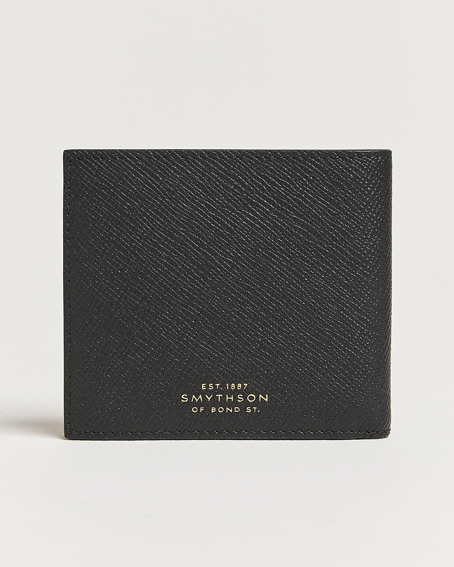 Herre | Punge | Smythson | Panama 6 Card Leather Wallet Black