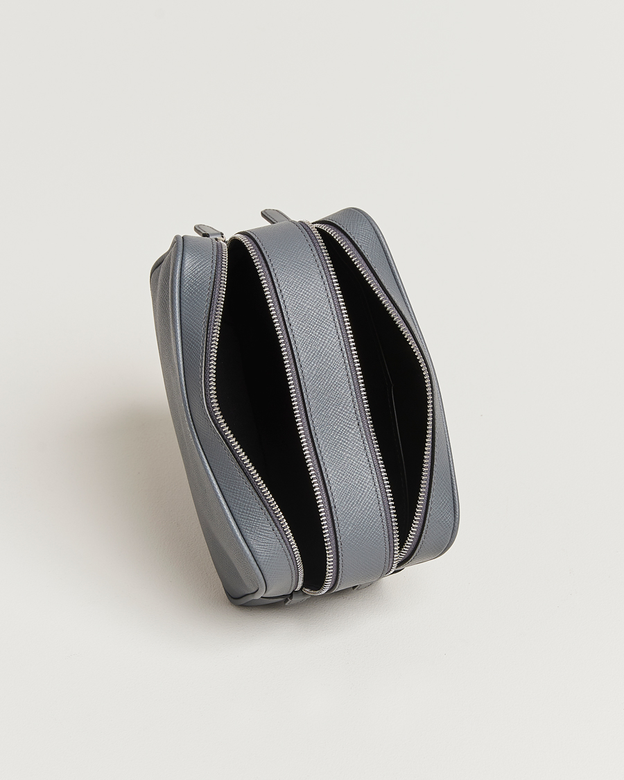 Herre | Smythson Panama Double Zip Washbag Storm Grey | Smythson | Panama Double Zip Washbag Storm Grey