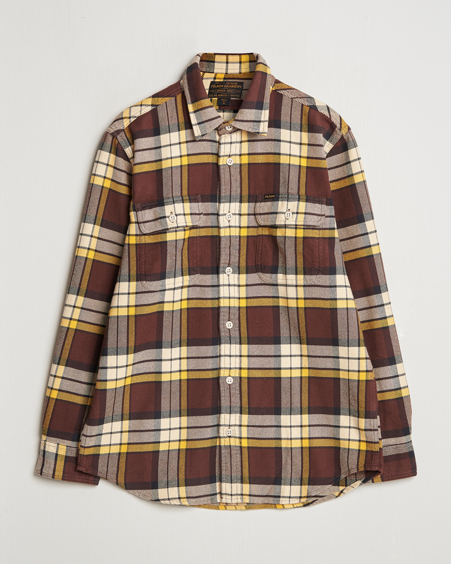 Herre | Skjorter | Filson | Vintage Flannel Work Shirt Brown/Yellow
