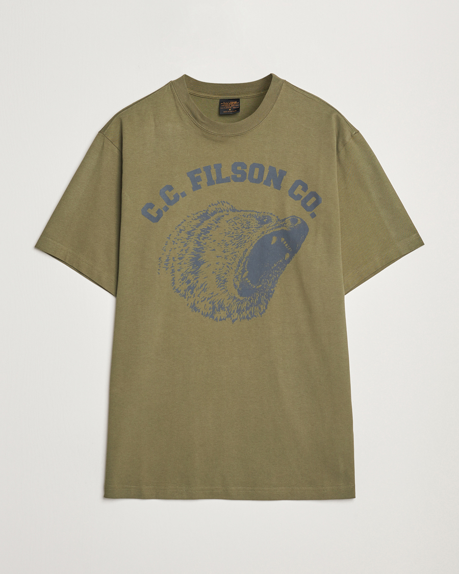 Herre | T-Shirts | Filson | Printed Cotton T-Shirt Ivy Green