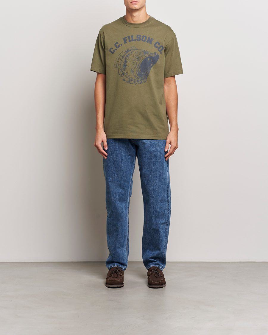 Herre | T-Shirts | Filson | Printed Cotton T-Shirt Ivy Green