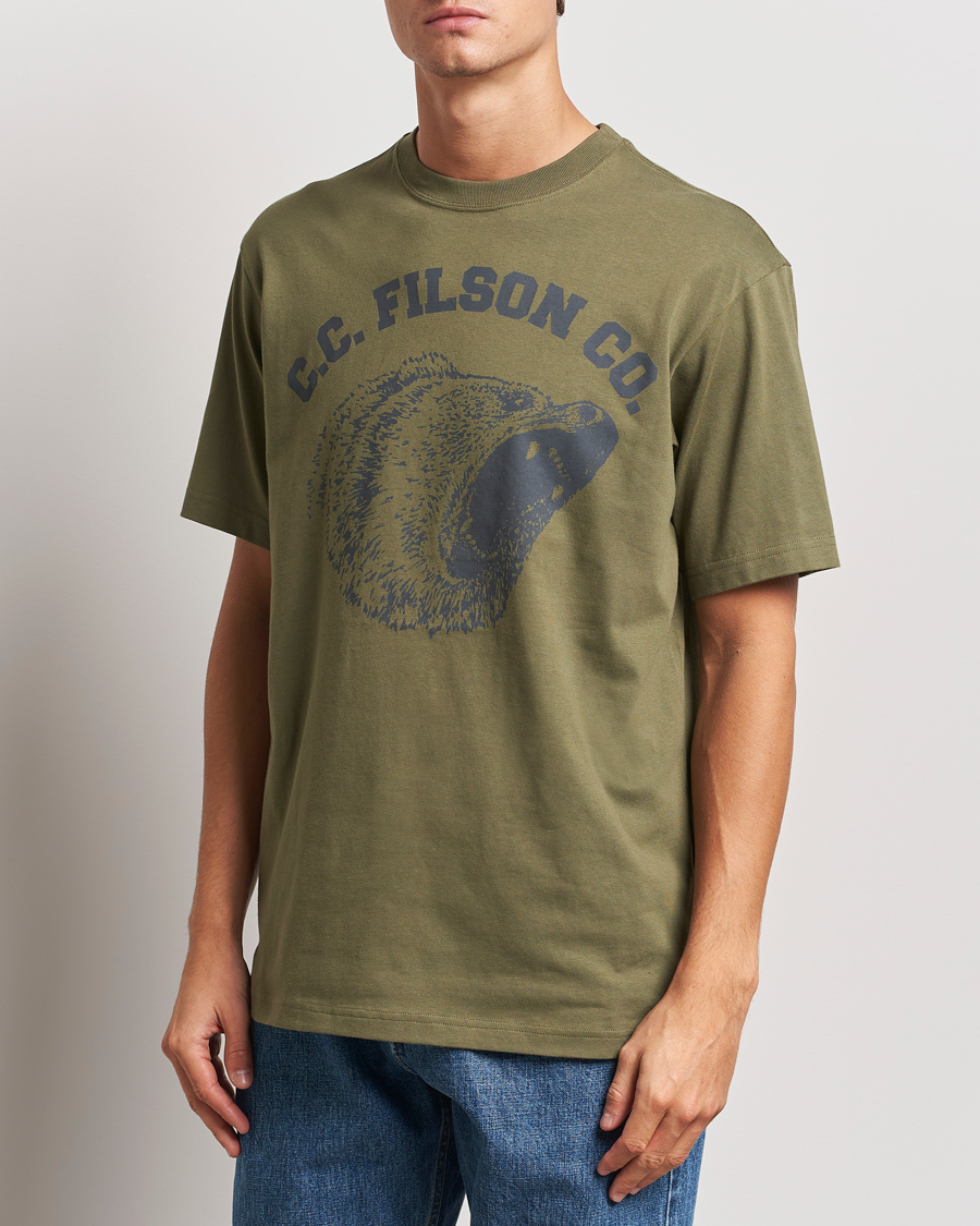 Herre | T-Shirts | Filson | Printed Cotton T-Shirt Ivy Green
