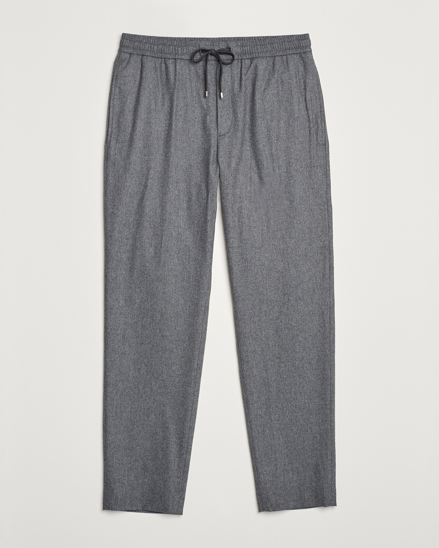 Herre | Bukser | Moncler | Flannel Drawstring Pants Grey Melange