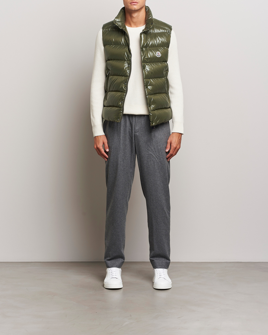 Herre | Bukser | Moncler | Flannel Drawstring Pants Grey Melange