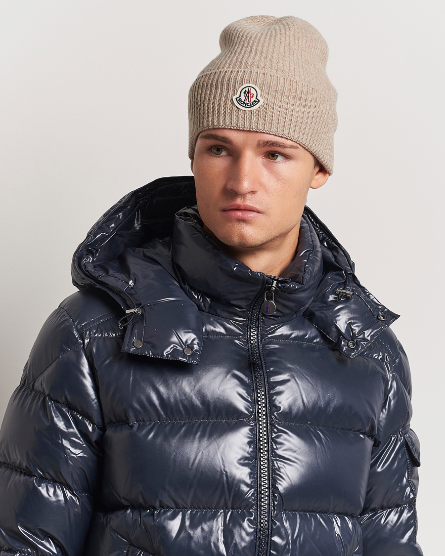 Herre | Moncler Cashmere Beanie Beige | Moncler | Cashmere Beanie Beige
