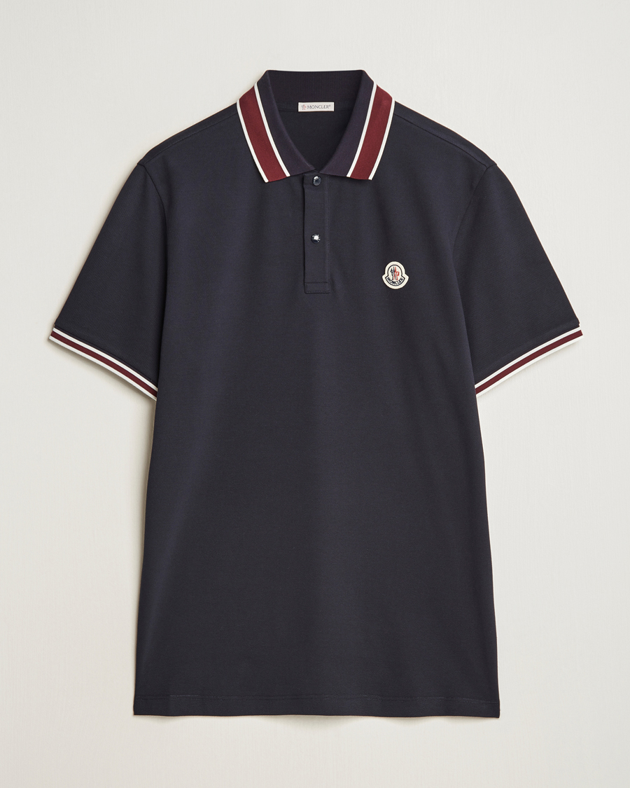 Herre | Polotrøjer | Moncler | Double Contrast Collar Polo Navy