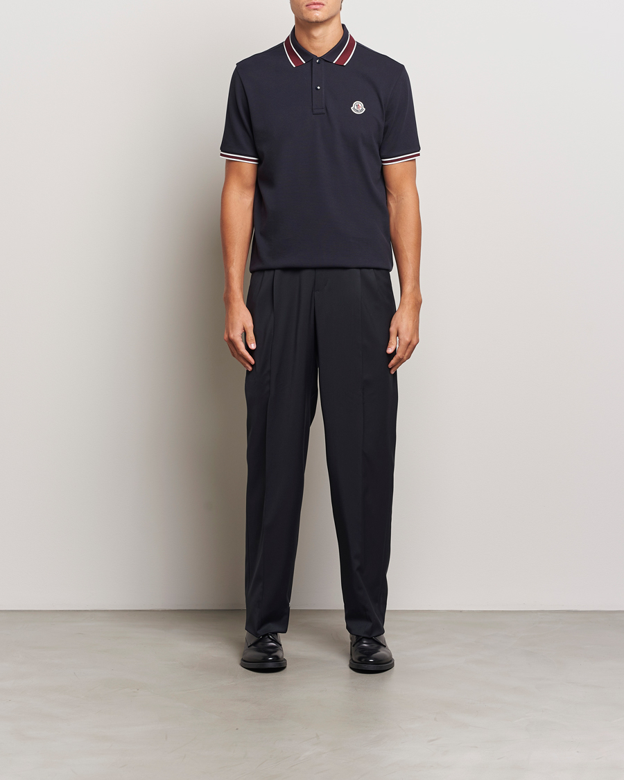 Herre | Polotrøjer | Moncler | Double Contrast Collar Polo Navy
