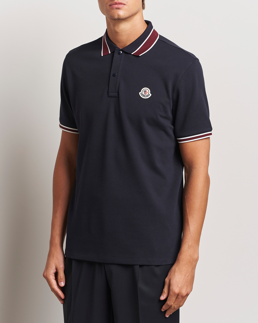 Herre | Polotrøjer | Moncler | Double Contrast Collar Polo Navy
