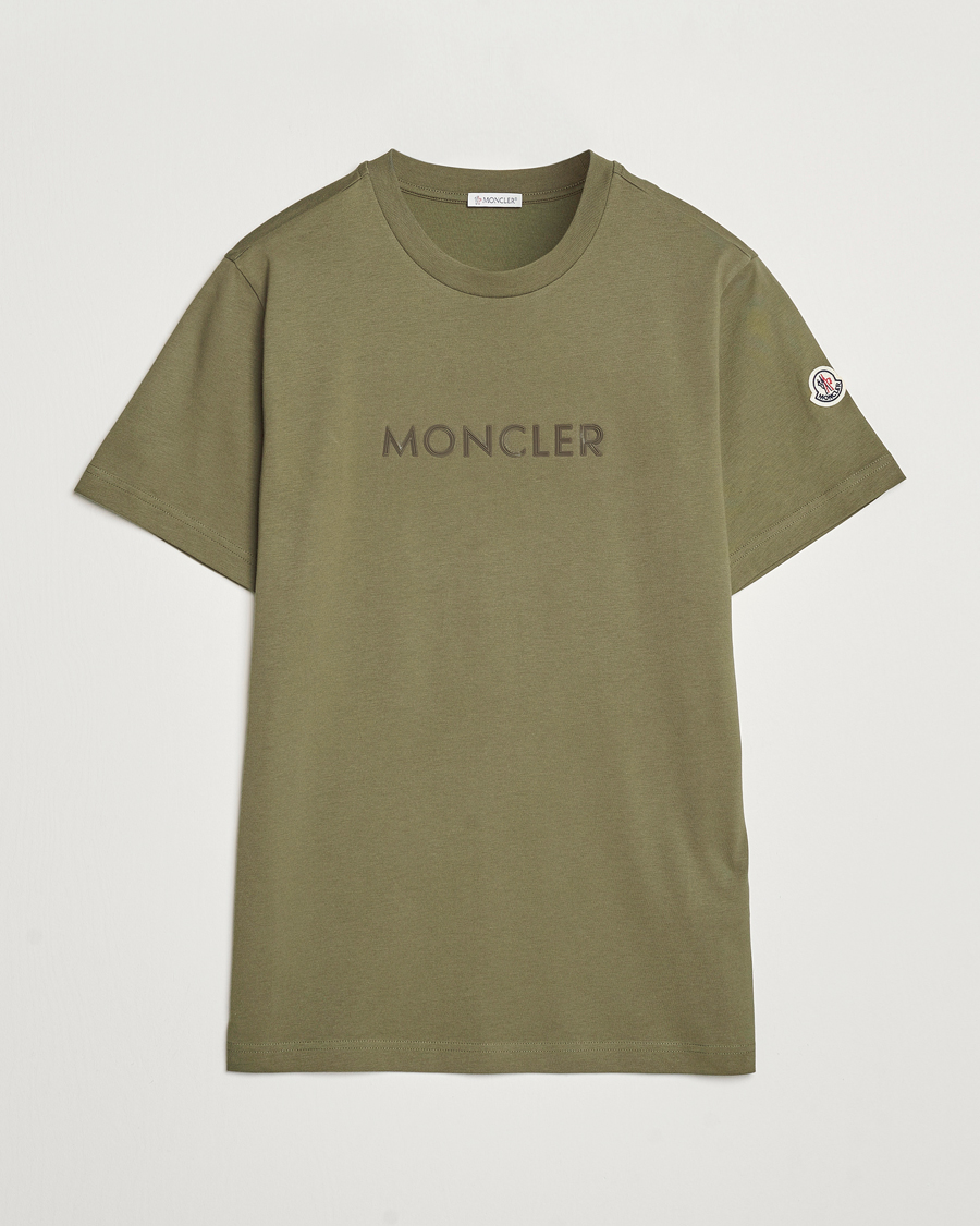 Herre | T-Shirts | Moncler | Lettering T-Shirt Military