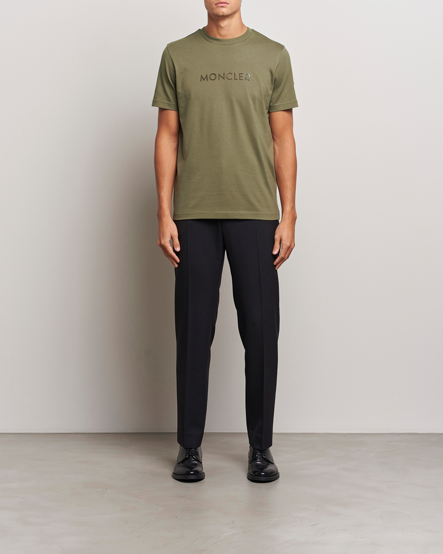 Herre | T-Shirts | Moncler | Lettering T-Shirt Military